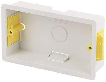 10 x Plasterboard Dry Lining Pattress Back Box Double 2 Gang White Flush Mount Socket Box
