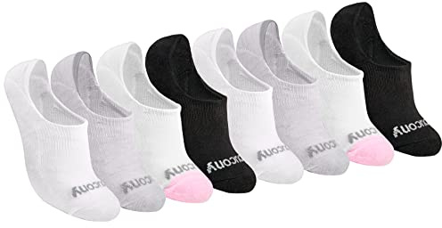Saucony Women's 8-Pair Invisible Liner, Wardrobe, Shoe 5-10 (Sock Size 9-11)