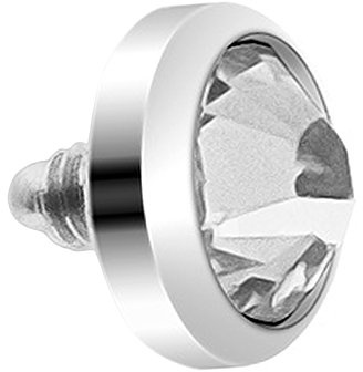 Piercingfaktor Dermal Anchor Piercing Skin Diver Anker Aufsatz Kugel Aufsatzkugel Ball Flach Stecker mit Strass Stein Kristall