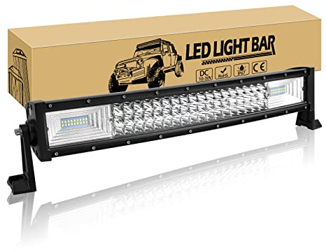 Willpower Rampe LED 56cm 270W Barre LED 12V 24V pour 4x4 Voiture Quad | LED Light Barre Lumineuse Incurvée, 6000K Blanc, Étanchéité IP67, pour Camion Tracteur Offroad Véhicule Bateau ATV