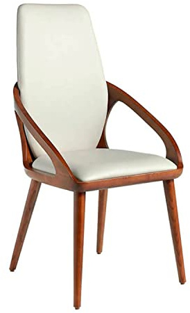 Angel Cerda – Chaise de Salle à Manger Rembourrée en Similicuir Vison | Chaises de Salle à Manger Modernes, Design Minimaliste | 52 x 62 x 100 cm, Pieds en Bois de Frêne Couleur Noyer | Confortable