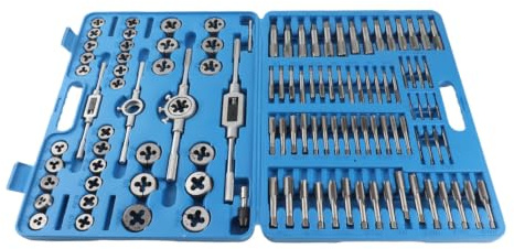 110 PCS Set di maschi e filiere, Set di filiere per filettatura professionale in acciaio ad alta velocità per dadi a vite, Set di matrici metriche di precisione multifunzionali