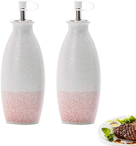 AILZNN Huile Et Vinaigre Bouteille Distributeur Set, CéRamique Bouteille D'Huile d'olive Bouteille D'Huile éTanche, Traditionnelle Porcelaine Le Vinaigre Sauce Verseur Ensemble