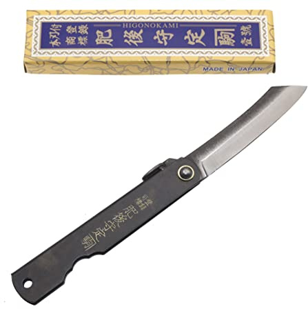 Fickkniv Higonokami Zenkou Knivar Japansk Fällkniv Svart Handtag Handgjord i Japan av Nagao Kanekoma Kniv (Small)