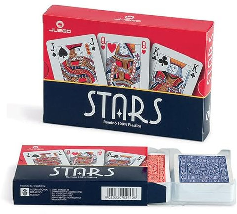 Juego Carte da Gioco Stars Ramino Originali 2 Mazzi di Carte da Poker