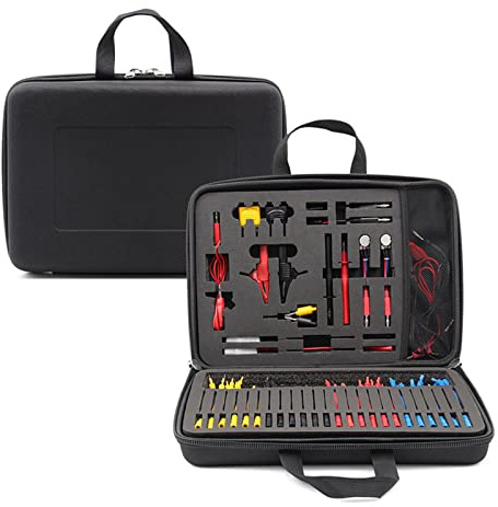 Cable Multimetre de multimètre 92 pièces Kit de fils de test pour électricien Outils de réparation de moteur de voiture professionnels avec ensemble de sondes de précision remplaçables et pinces
