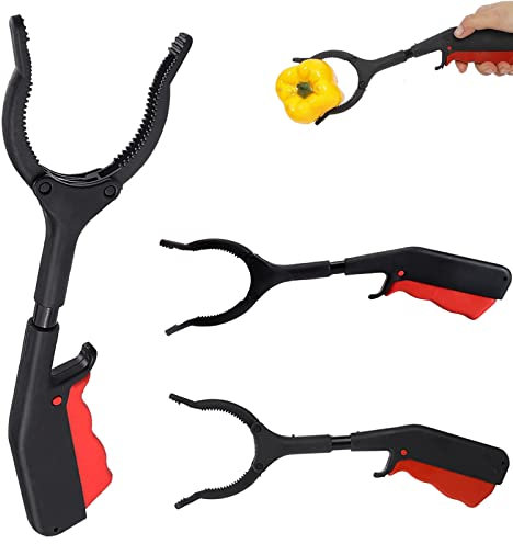 WnlahuWA 3 Stück Kinder Greifzange, 30cm Greifer für Senioren, Müllsammelzange, Kurze Müllzange, Multifunktionale MüLlzange, Abfallzangen, Müllgreifer, für Recycling, Garten, Hof