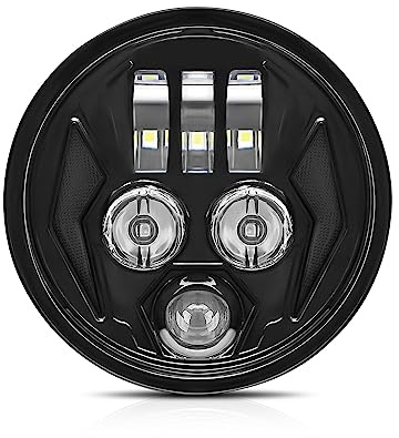 Shkalacar Moto LED Faro, 200W 6000K 5.75 Pollici Moto Proiettore Faro Super Grandangolare Luce di Guida