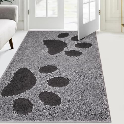 FCSDETAIL Schmutzfangmatte waschbar 84 x 150 cm, Fußmatte Innen, absorbierend Fussmatte, rutschfeste Sauberlaufmatte, wasserdicht Teppich für Hund, Eingang, nasse Pfoten | rutschfeste waschbar Sauberlaufmatte, Teppich für Hund, Eingang, nasse Pfoten