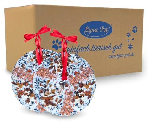 Lyra Pet® 2 x 6 STK. Vogeltaler je ca. 460 g fettreiches Vogelfutter Vögel | Energiequelle für Wildvögel im Sommer & Winter - Ideal zum Aufhängen auf Balkon & Terrasse - Nährstoffreich & dekorativ