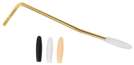ibasenice Goldener Tremolo Brückenarm aus Metall mit 5mm Gewindedurchmesser Inklusive 3 Tip Caps für E-gitarren und Tremolo Bridge System