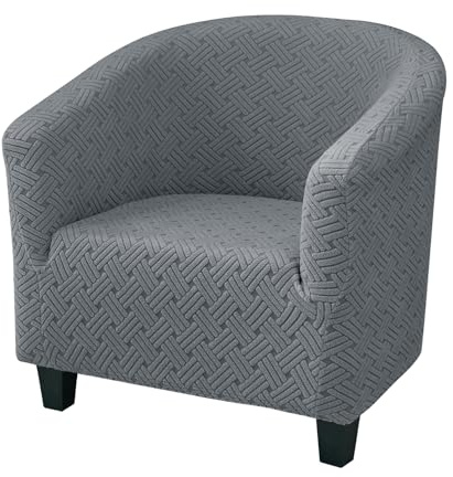 Morbuy Sesselbezug Stretch, Sessel Überzug Universal Sesselhussen Waschbar Schicker Jacquard Sesselüberzug Hussen Cocktailsessel Clubsessel Überzug Weich, Elastisch (Grau)