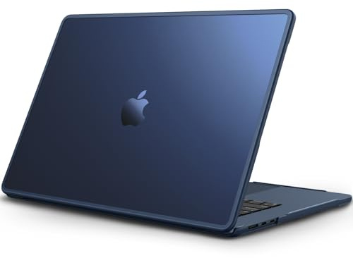 Fintie Hülle Kompatibel mit MacBook Air 15'' M5 M4 M3 M2 Chip (2026-2023) | A3448 A3241 A3114 A2941, Stoßsicher TPU Rahmen + Matt Hartschale Schutzhülle, Mitternacht