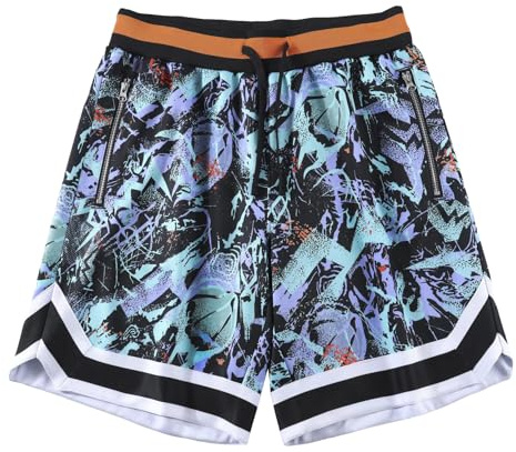 BOOMLEMON Herren-Basketball-Shorts, lässig, modisch, coole Shorts, Sommer, Fitnessstudio, Workout, Laufen, kurze Hose, Grizzlies Grün, Groß