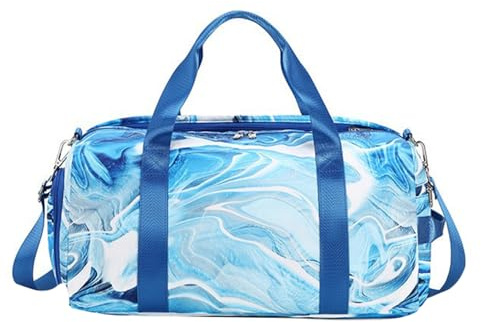 SellerFun Tonåringar kvinnor resväska flickor gym duffelväska sport balettväska träningsväska med skofack, BLÅ, 23 Liters, Reseduffel