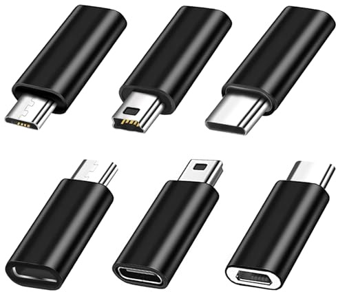 SHUBEIEUMI Micro USB auf USB-C Adapter 6 Stück, 2,4 A Schnellladung und Datentransfer, Kompatibel mit Laptops, Tablets, Phone