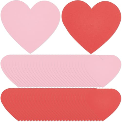 SOFPLATE 100 Stück Herz Papierausschnitte Papierherzen 4100cm Rot Rosa Valentinstagsausschnitte Mit (3) Stück Rundem Doppelseitigem Klebeband Für DIY Bastelprojekte Pinnwand Party Heimwanddekoration