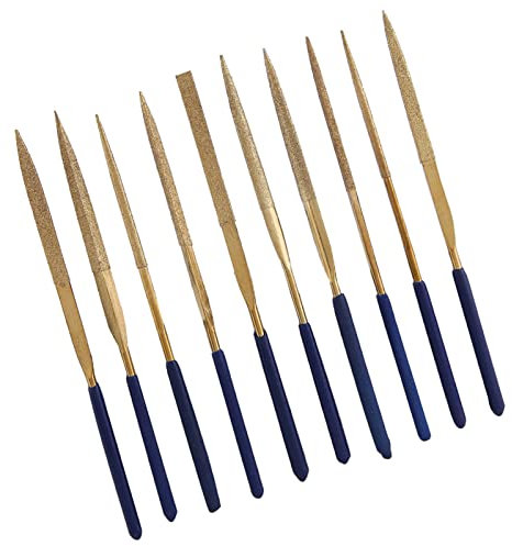 10-teiliges Oy-beschichtetes Inding-Nadelfeilen-Set Rep-Werkzeuge. 10-teiliges Set mit Verschiedenen PES Im Paket. Handfeilen, Raspeln, Keramik-Rep-Feile, SM-Feilenset, Feilen