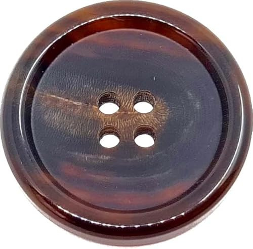 LÜNA Knöpfe ECHT HORN braun, 8 Stück (Braun, 25 mm)