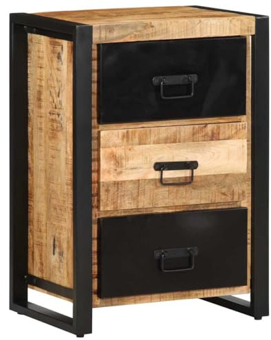 vidaXL Schubladenschrank 50x35x70 cm Raues Massivholz Mango