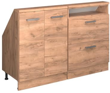 Vicco Dachschrägenschrank-Set Rion, Goldkraft Eiche/Goldkraft Eiche | B120 x T46 cm, 2er Set, platzsparend für Dachschrägen