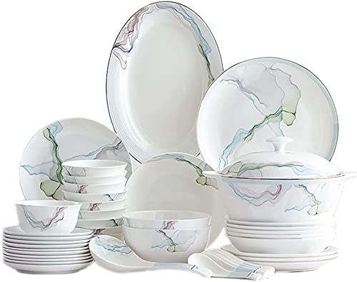 Service De Table De Luxe, 30 Pièces en Porcelaine Chinoise, Bols Et Assiettes en Céramique à Bord Doré, Porcelaine Tendre De Haute Qualité, Convient Aux Fours à Micro-Ondes