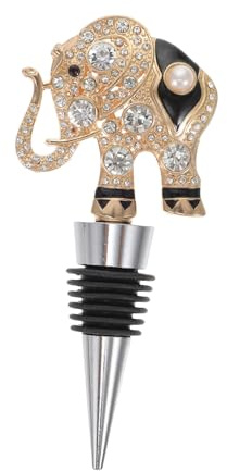 MOTHNUR Elephant Wine Bottle Stopper Alloy Red Wine Cork Decorative Zinc Alloy Rhinestone Bottle Plug for Home Bar Use