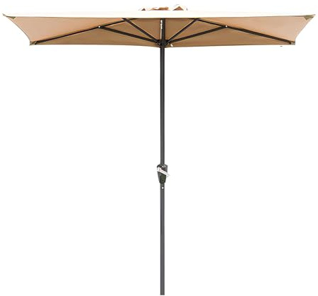 Ombrellone semicircolare da giardino, diametro 200 cm, con manovella, per balcone, tavolo esterno, baldacchino da giardino, protezione solare