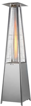 Avilia – Stufa Piramidale a Gas da Esterno Aura 12kW con Accensione Piezoelettrica e Termostato Regolabile per Terrazze e Giardini, Funzionamento con Bombola GPL o Butano, Design Moderno - Grigia
