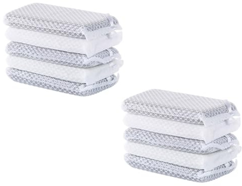 TOYANDONA 10pcs Reusable Kitchen Scouring Pads Diamond Mesh, Grey-White Dishwashing Sponge for Household Cleaning and Kitchen Washing Tasks