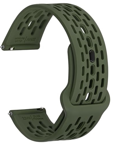 WOCCI Atmungsaktive Hohl Silikon Uhrenarmband, Komfortables Ersatzband für Herren und Damen, Schnellverschluss, 18mm 19mm 20mm 21mm 22mm