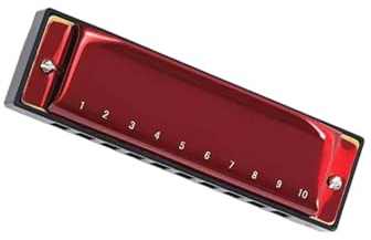 Einsteiger Mundharmonika C-Mundharmonika-Set Für Anfänger Diatonisch 10 Löcher Blues-Mundharmonika Mit Phosphorbronze-Stimmzungen(Red)