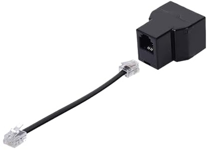 Adaptador divisor de teléfono - Conector de cable de 2 puertos, adaptador de línea telefónica con soporte de módem y fax, equipo de comunicación para sistemas DSL, herramientas de telecomunicaciones