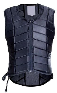 RCGOFOLLOW Gilet d'équitation Confortable et Protecteur, Accessoire élégant pour Adultes, Hommes et Femmes, rembourré et Absorbant Les Chocs, pour l'équitation. Convient pour, Noir, S