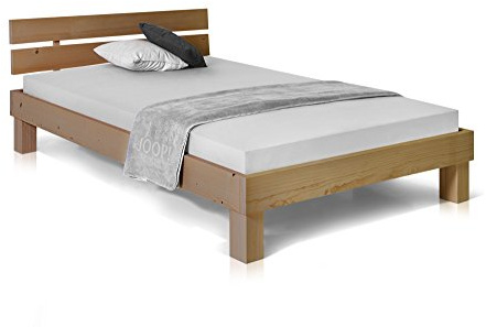 moebel-eins Massivholzbett Pumba Holzbett Doppelbett, Material Massivholz, Made in Germany, 120 x 200 cm, eichefarbig, Standardhöhe