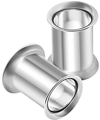 KJM FASHION 2 Stk Chirurgischer 316-l-stahl Double Flared Tunnel Plugs