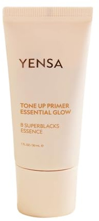 YENSA Tone Up Essential Glow Primer for Face - Brightening & Blurring Makeup Primer - Makeup Base Infused with Superfood Ingredients - Minimizes Appearance of Pores - Satin-Sheen Finish (1 Fl oz)