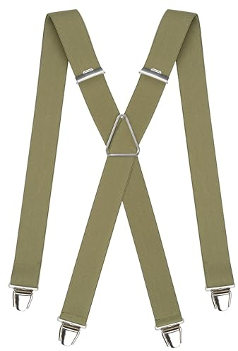 Pierrot Hosenträger für Herren Breit Made in Germany/France - Ultrastarker Gummizug & 4 Extra Starke X-Clips - Verstellbare Länge bis zu 130cm - Garantie auf Lebenszeit