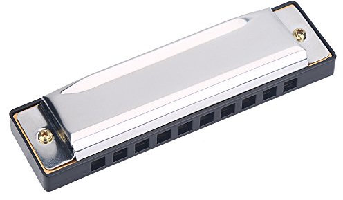 10 Hole Chromatic Harmonica Professional Mouth Organ Children Toy Blue Rock Jazz Folk Harmonicas Sliver, Wind Instrument,harmonica