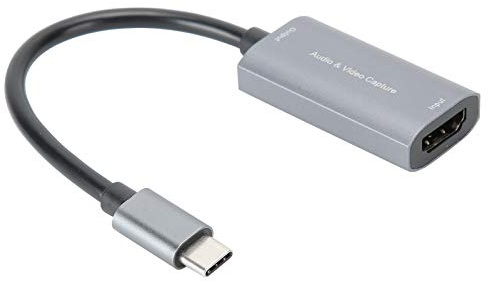 03 USB C to HDMI Adapter, Video Capture Card TYPE-C HDMI to USB-C 4K 1080P Game Live Silver Gray Free Drive