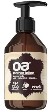 OA Leather Lotion Lederpflege Auto & Möbel (250ml) - Leder Pflegemittel 100% PFC frei - Schutzschicht für Farben - Lederbalsam Imprägnierung von Ledercouch Sofa Autositz Schuhe Jacke Handtasche
