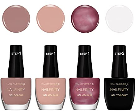 Max Factor Set Smalti Unghie Nailfinity, Smalti a Lunga Tenuta Effetto Gel, 100 The Finale, 215 Standing Ovation, 240 Starlet, 200 The Icon