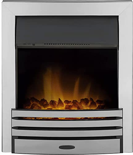 Adam Eclipse Electric Fire in Chrome with Remote Control