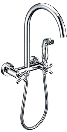 SENNIAN Copper Kitchen Faucet Cold and Hot Water Mixer Faucet with Spray Gun Sprinkler Swing Kitchen Sink Faucet Can Rotate 360 Degrees