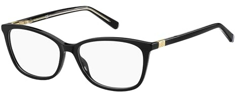 TOMMY HILFIGER Brille mit Sehstärke für Damen optional mit Sonnenbrillentönung oder Blaulichtfilter, Rechteckig, gefertigt aus Acetat (inklusive Brillenetui)