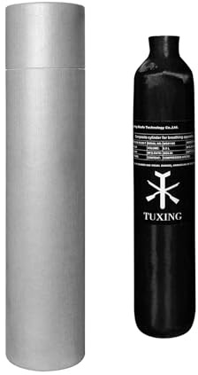 TUXING 4500PSI PCP-Lufttank, 0,5 l Kohlefaser-HPA-Tank, 31 Cu in 500-ccm-Tauchflasche, Tauchflasche zum Aufladen von PCP-Luftgewehr-Paintball (Gewinde M18 x 1,5)