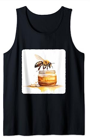 Abeille avec un pot de miel - Abeille avec pot de miel doux, insecte Débardeur