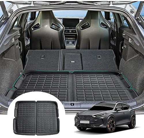 GAFAT Kompatibel mit Cupra Formentor 2021-2025 2026 Kofferraummatte, Leicht zu Falten, Formentor 2024 TPE Allwetter-Kofferraumwanne, Original 3D Scannen Hohe Kante Multifunktion (Oberer Ladeboden)