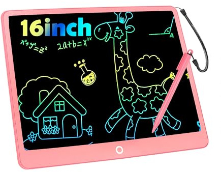 Tavoletta Grafica LCD Scrittura 16 Pollici, Tavoletta Grafica Bambini Elettronica Lavagna Digitale da Disegno con Penna Giochi Giocattolo 3-12 Anni Regali di Natale di Compleanno per Ragazzi Ragazze