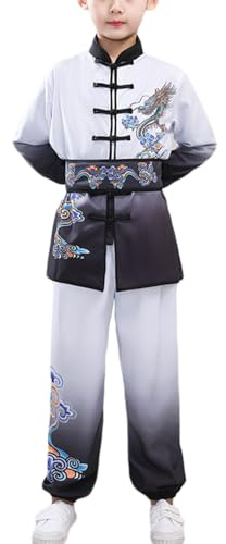 Libaobaoyo Kids Martial Arts Uniform Kung Fu Suit Taichi Performance Clothing Set with Belt for Boys Girls